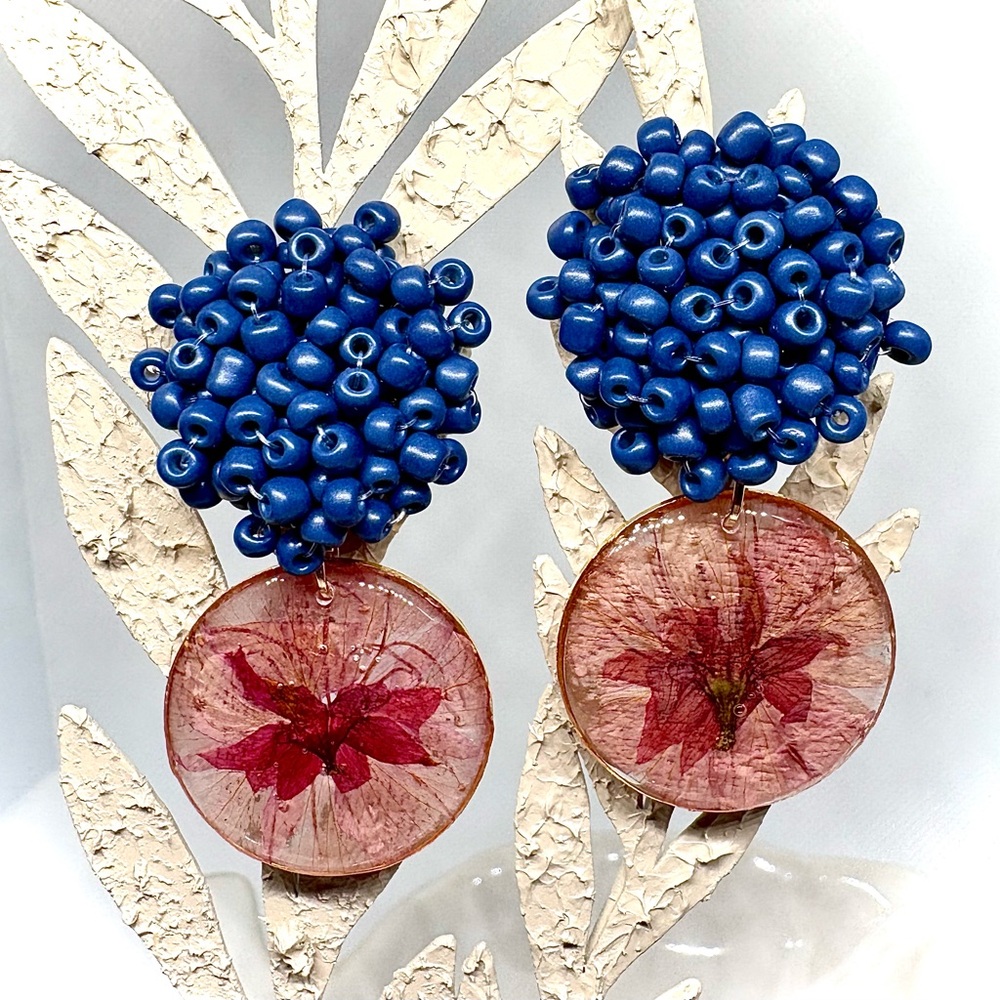 Indigo Sakura Bloom Earrings